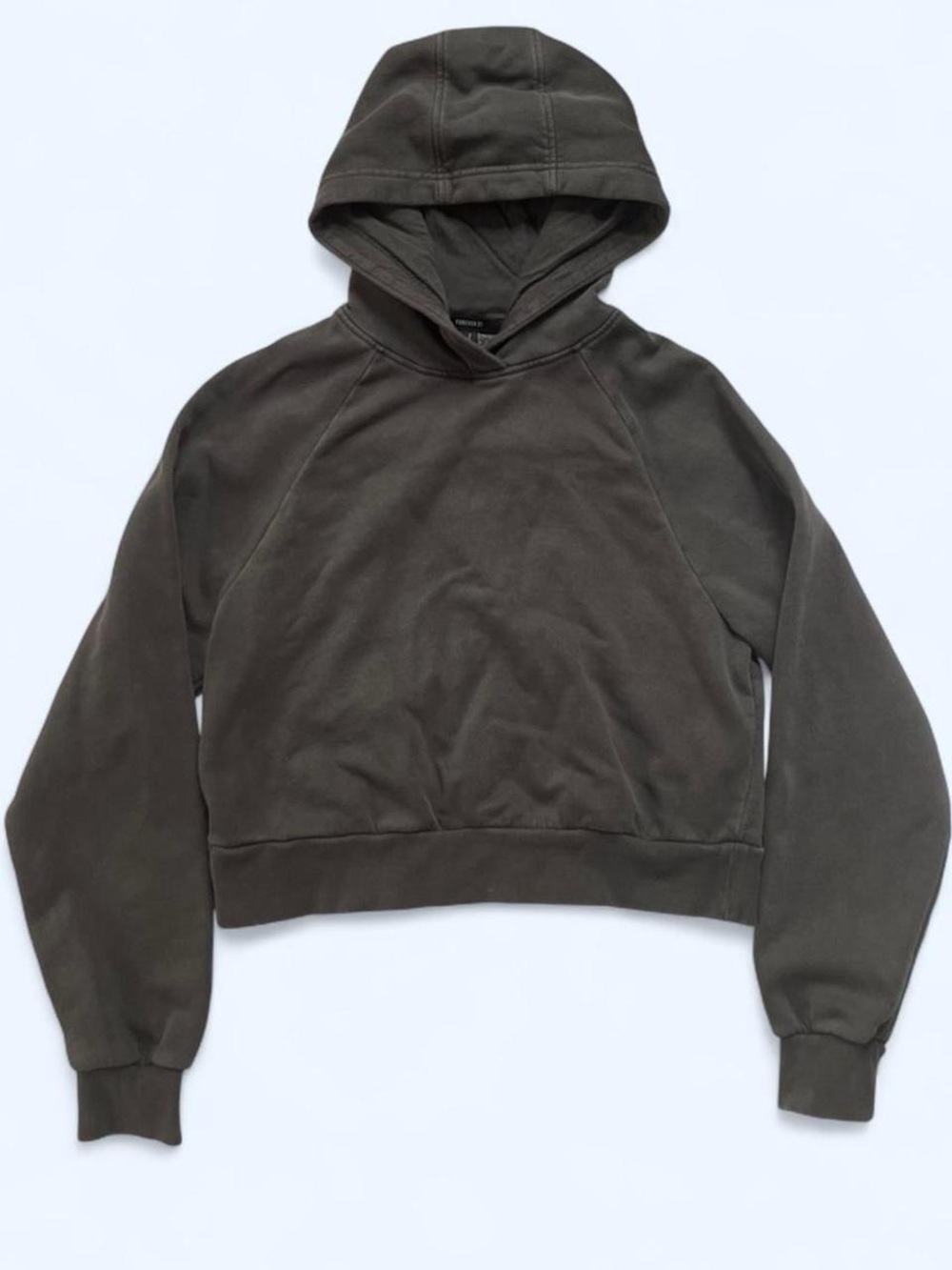 Forever 21 Black Cropped Hoodie
